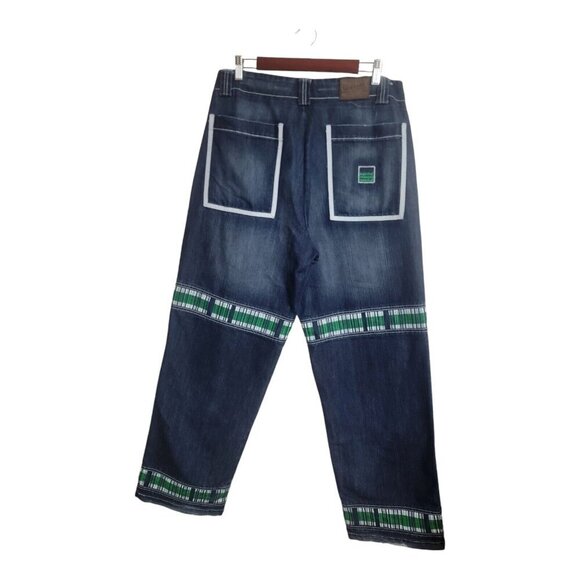 Vtg Marithe Francois Girbaud Jean Men 34 Blue Y2K Embroidered Baggy Hot Boy Taxi - Picture 2 of 13